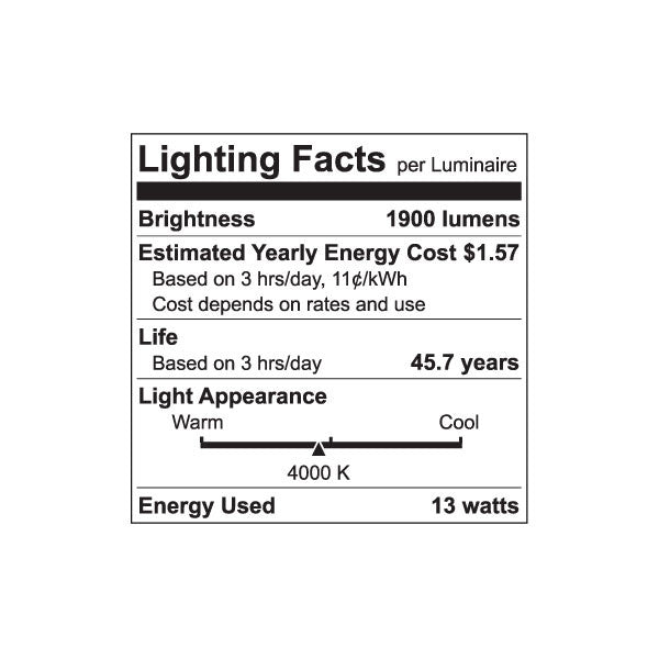 Luxrite LED 4' T8 Universal 13W Shatter Proof Ballast Compatible Light Tube, G13 Base, 1950 Lumens, 4000K - Cool White, 83 CRI, Frosted White Finish Pack of 5 (LR34192)