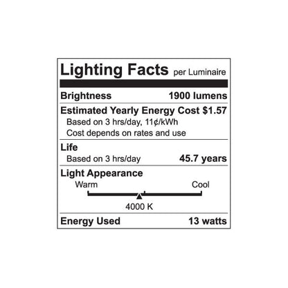 Luxrite LED 4' T8 Universal 13W Shatter Proof Ballast Compatible Light Tube, G13 Base, 1950 Lumens, 4000K - Cool White, 83 CRI, Frosted White Finish (LR34192)