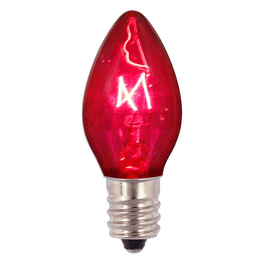 Vickerman C7 Transparent Pink Replacement Bulb, 130 Volt, 5 Watt, UL, E12 Base, 75 Pack