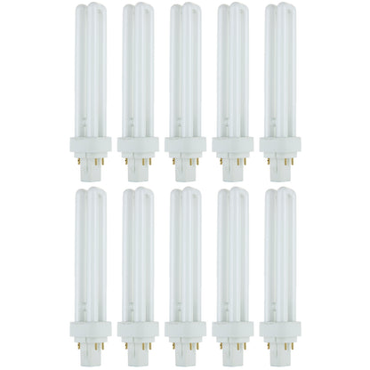 Sunlite PLD26/SP27K/10PK 2700K Warm White Fluorescent 26W PLD Double U-Shaped Twin Tube CFL Bulbs with 2-Pin G24D-3 Base (10 Pack)