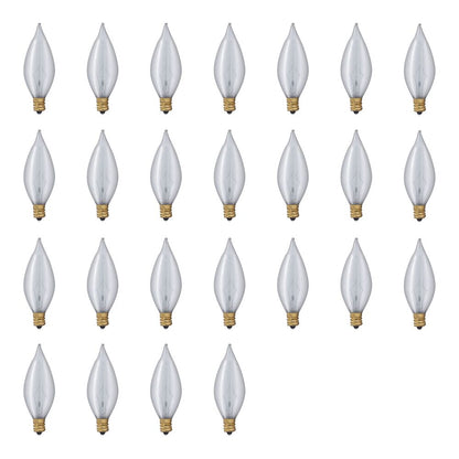 Bulbrite Spunlite 60 Watt Dimmable C11 Incandescent Light Bulbs with Candelabra (E12) Base, Satin Finish, Pack of 25