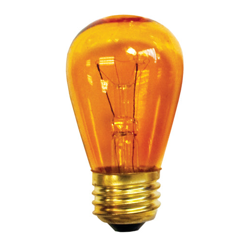 Bulbrite 11S14TA 11W Dimmable S14 String Light Replacement Bulb, Medium Base, Transparent Amber