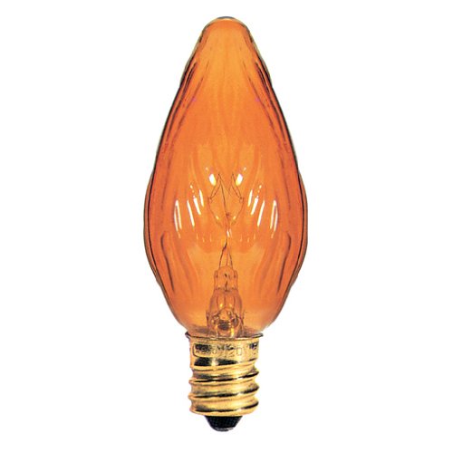 Bulbrite 25F10A-8PK 25 Watt Incandescent Fiesta F10, Candelabra Base, Amber, 8-Pack