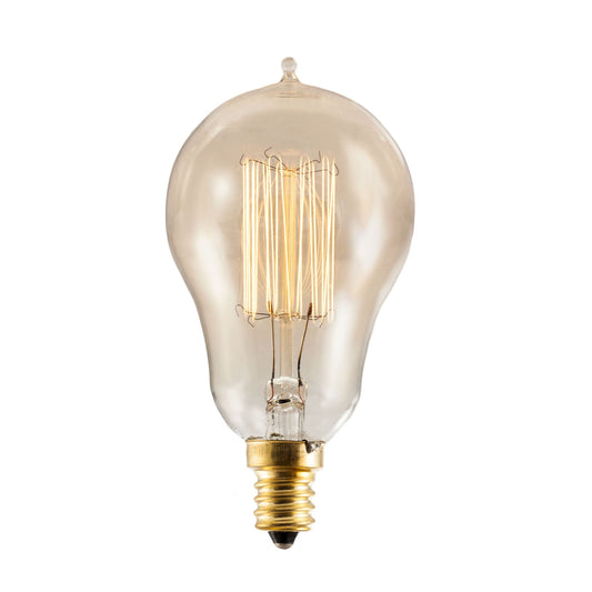 Bulbrite NOS25A15/SQ/E12 25 Watt Nostalgic Incandescent Edison A15, Vintage Thread Filament, Candelabra Base, Antique Finish