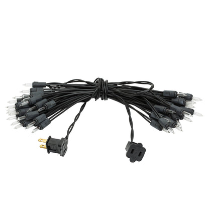 Vickerman 50 Clear Dura-lit Mini Light on Black Wire, 37' Christmas Light Strand- 2 Pack