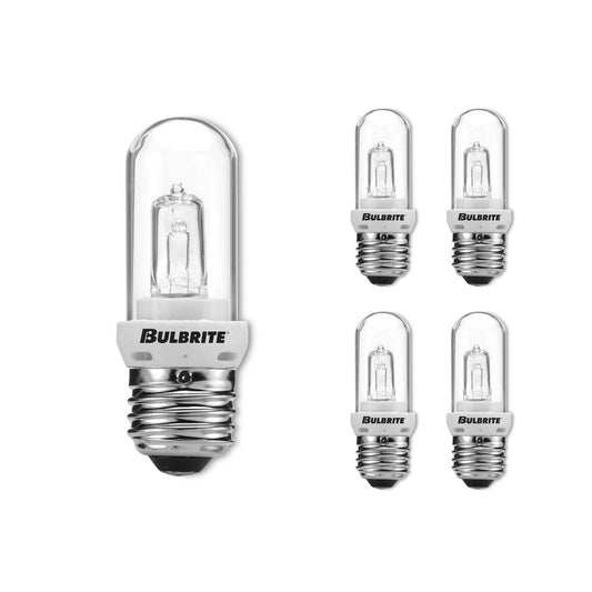 Bulbrite Pack of (5) 100 Watt 120V Dimmable Clear T8 Double Envelope Halogen Mini Light Bulbs with Medium (E26) Base, 2900K Soft White Light