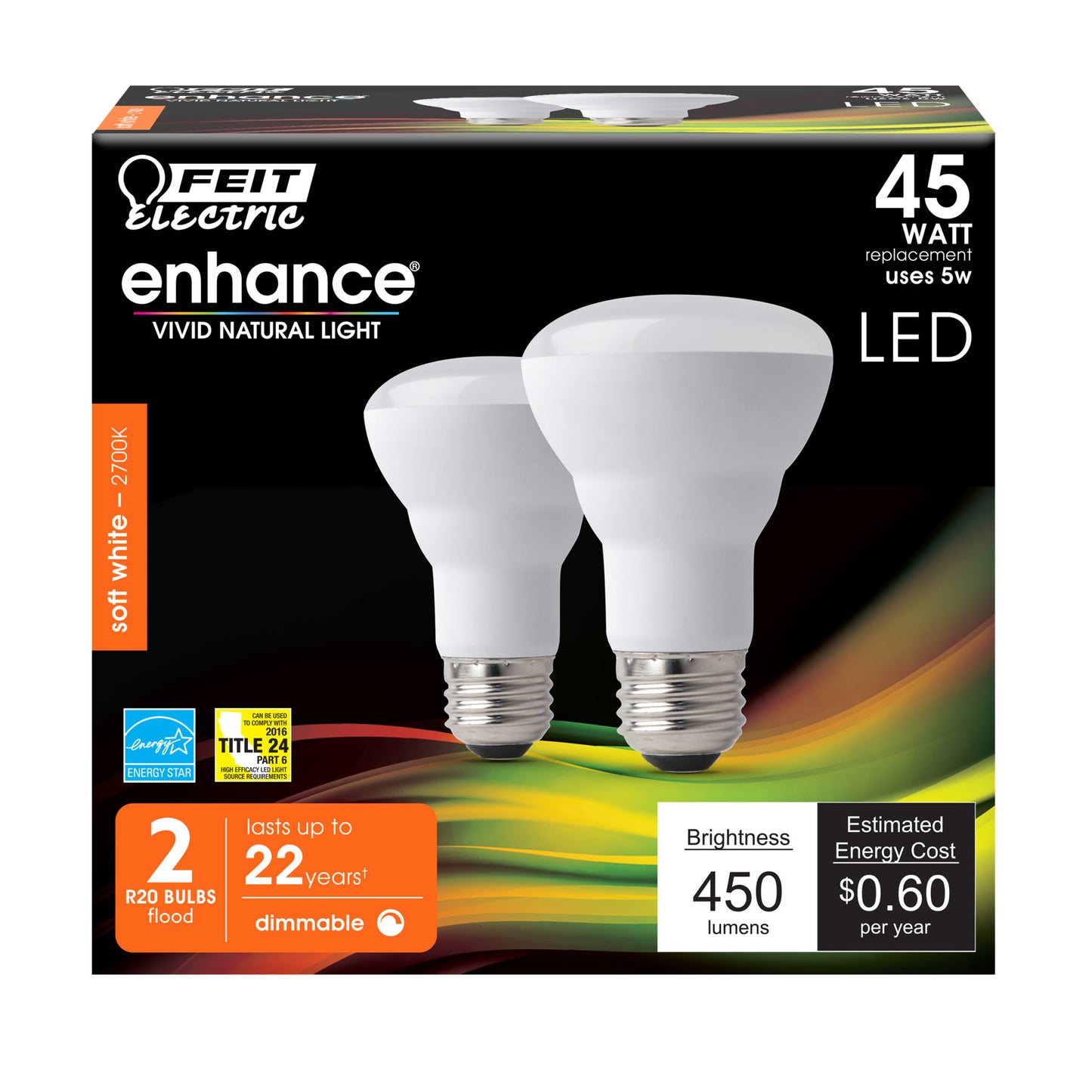 450 Lumen 2700K Dimmable LED R20