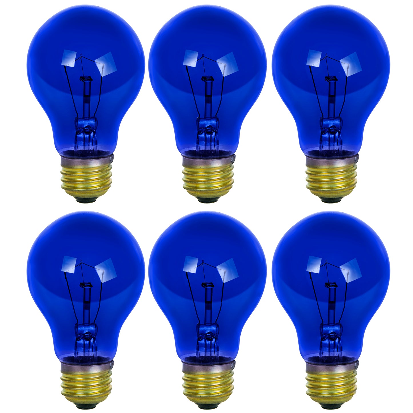 Sunlite 25A/TB/B/6PK Incandescent Blue A19 25W Light Bulbs with Medium E26 Base (6 Pack)