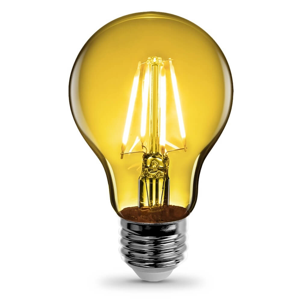 A19 Clear Glass Yellow LED Bulb