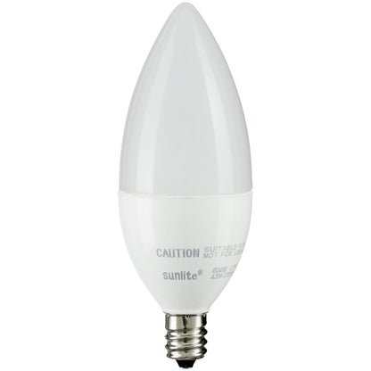 Sunlite LED Torpedo Tip Chandelier 4.5W (40W Equivalent) Light Bulb Candelabra (E12) Base, Warm White