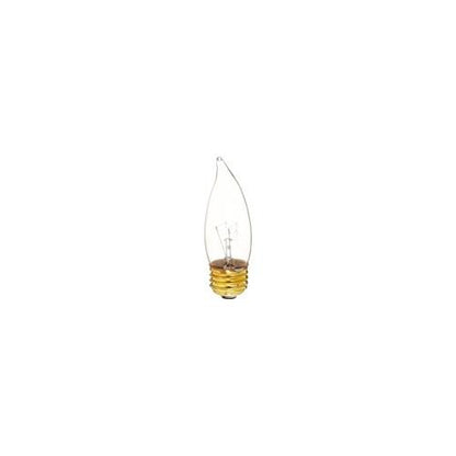 Bulbrite B25EFC 25 Watt Incandescent CA10 Flame TIp Chandelier Bulb, Medium Base, Clear, 2-Pack