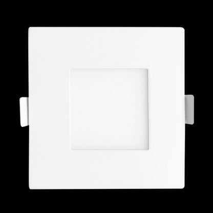 Luxrite LED 3" Mini Panel Square Smooth Canless Wafer Spotlight, 8W, 540 Lumens, Color Selectable - 2700K/3000K/3500K/4000K/5000K, 80 CRI, White Finish, Dimmable, Pack of 3 (LR23754)