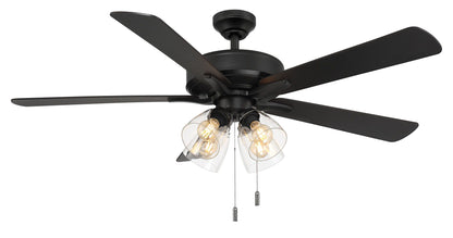 Wind River Fans Pecos 52 Inch Pull Chain Ceiling Fan  - Matte Black Finish