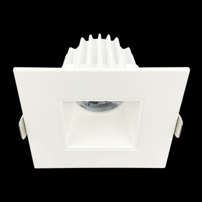 Luxrite LED 2" Regressed Square Canless Spotlight, 8W, 600 Lumens, Color Selectable - 2700K/3000K/3500K/4000K/5000K, 90 CRI, White Finish, Dimmable (LR23277)