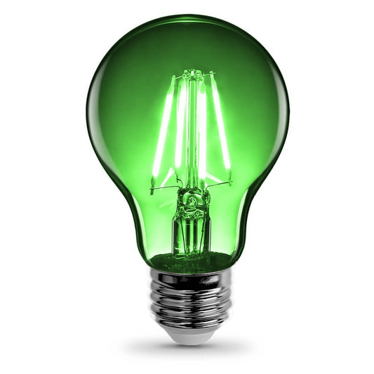 A19 Clear Glass Green LED Bulb