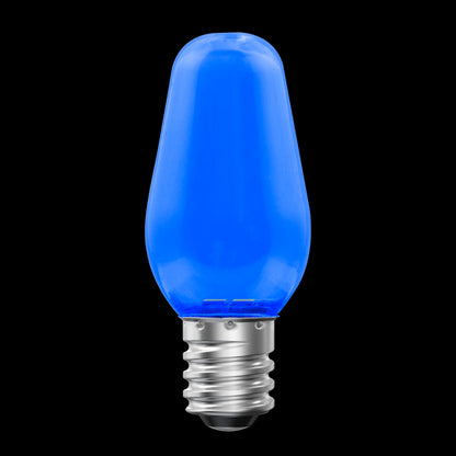 Luxrite LED C7 Small Light Bulb, E12 Candelabra Base, 0.5W, Blue Finish (LR21753)