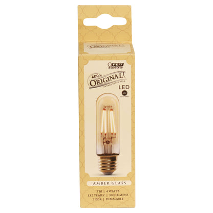 T10 Vintage Amber Glass Filament LED