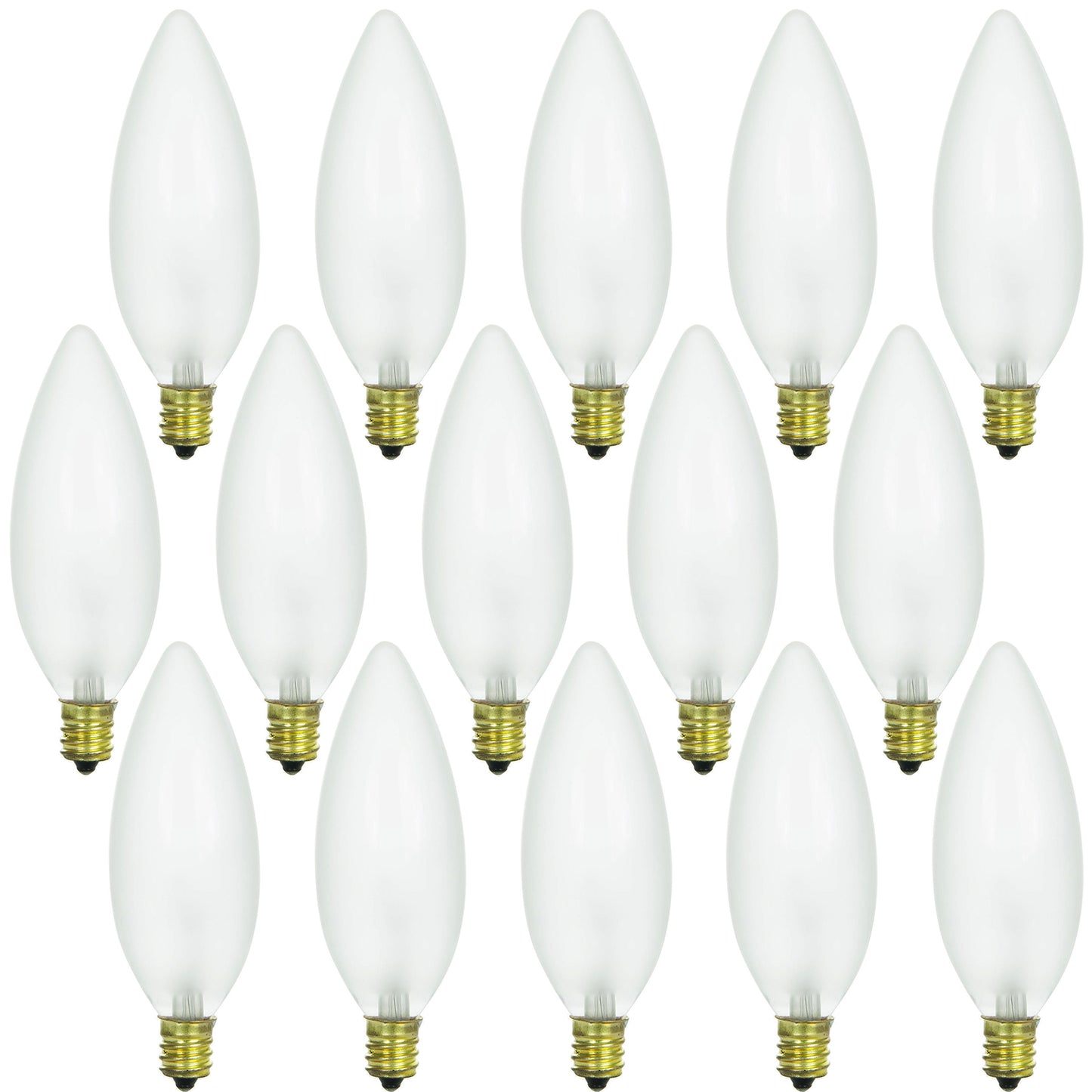 Sunlite 60 Watt Torpedo Tip Chandelier , Candelabra Base, Frost