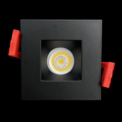 Luxrite 1" Regressed Interchangeable Canless Spotlight Square Black Trim, Pack of 5 (LR23463)