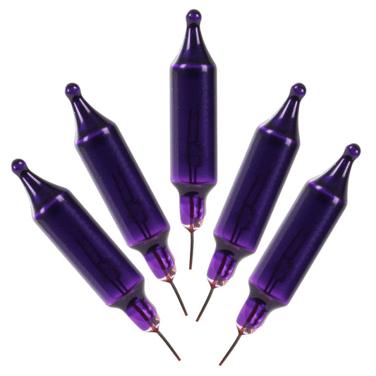 Vickerman Purple Glass Incandescent Mini Bulb with Pinched Base, 2.5 Volt 200mA, 500/Bag- 3 Bags