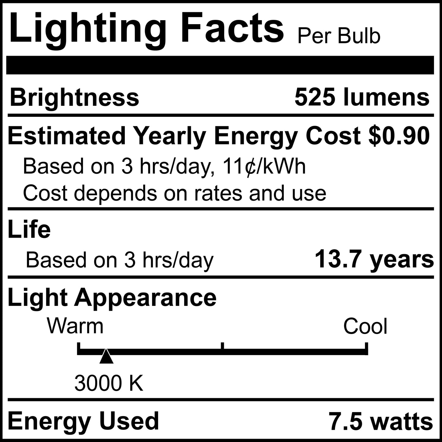 BULBRITE 7.5W LED R20 3000K E26 120V-4PK