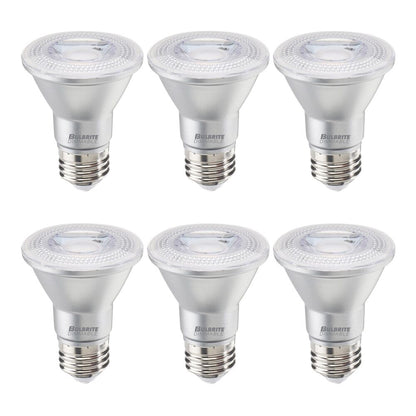 Bulbrite Pack of (6) 6.5 Watt Dimmable Flood PAR20 Medium (E26) LED Bulb - 488 Lumens, 2700K, and 90 CRI