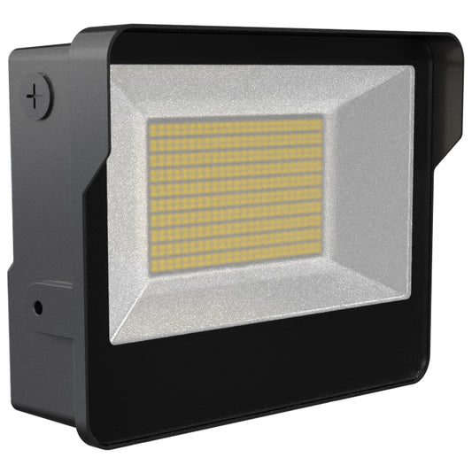 LED Outdoor Flood Light Fixture, Wall Mount, Power Tunable 100W/120W/150W, 21000 Lumens, Color Tunable 30K/40K/50K, 120-277V, Dimmable, Photocell, UL Listed, Black