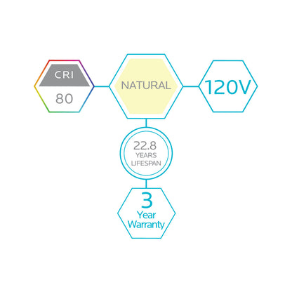 Luxrite LED PAR20 Spotlight Light Bulb, 7W, 500 Lumens, 3500K - Natural, 80 CRI, White Finish, Dimmable, Pack of 8 (LR31602)