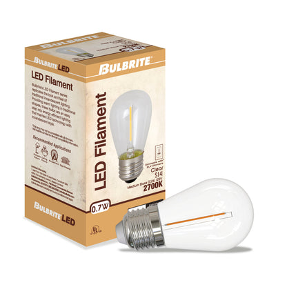 BULBRITE 1W LED S14 2700K FILAMENT PLASTIC 10PK