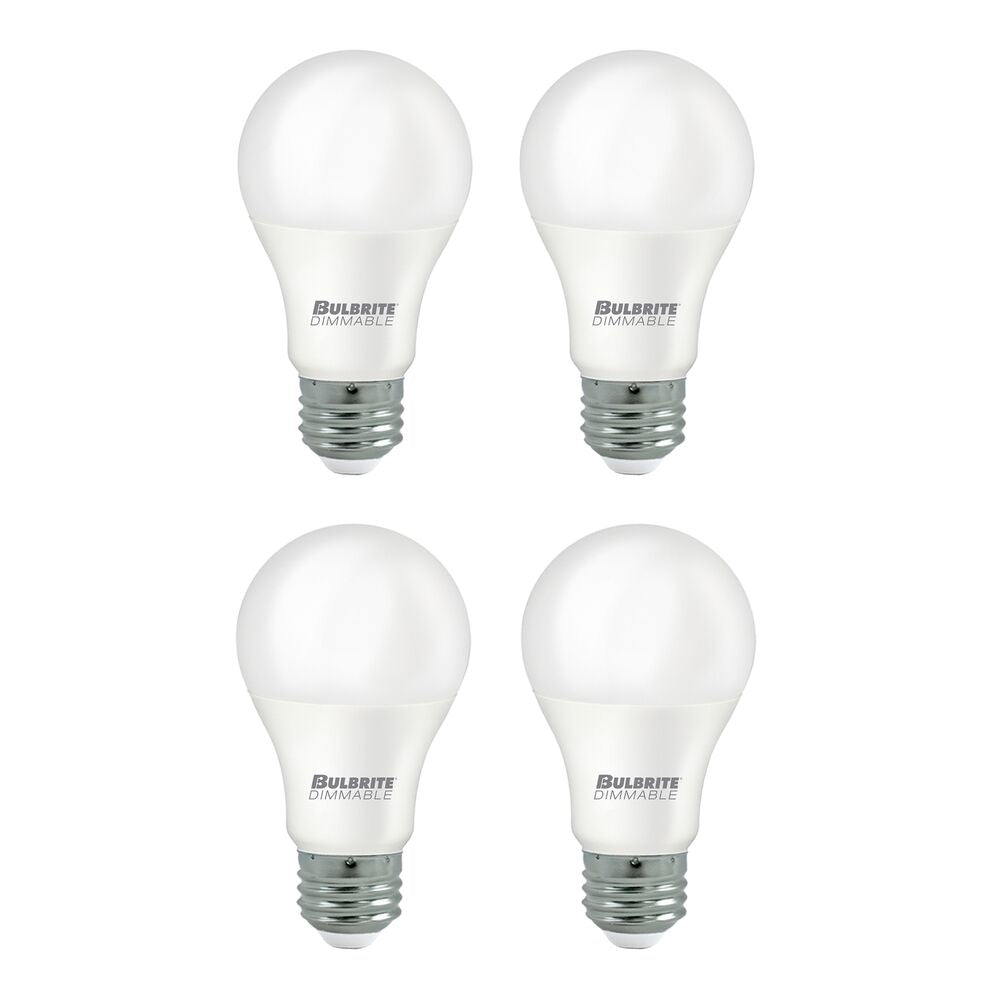 Bulbrite Pack of (4) 11 Watt Dimmable Frost A19 LED Light Bulbs with Medium (E26) Base, 2700K Warm White Light, 1100 Lumens