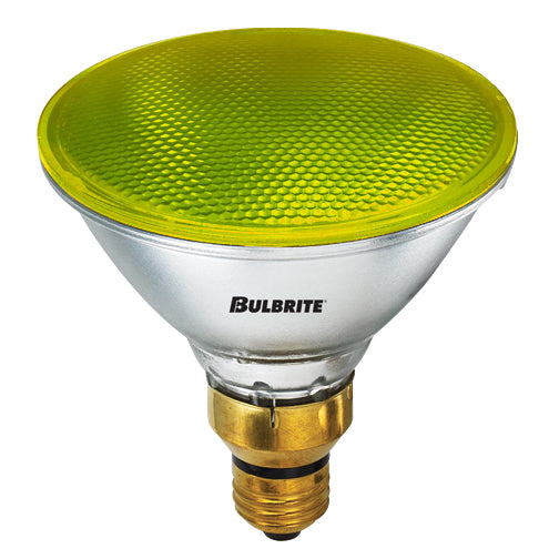 Bulbrite H90PAR38Y 90 Watt Dimmable Colored Light Halogen PAR38, Medium Base, Yellow