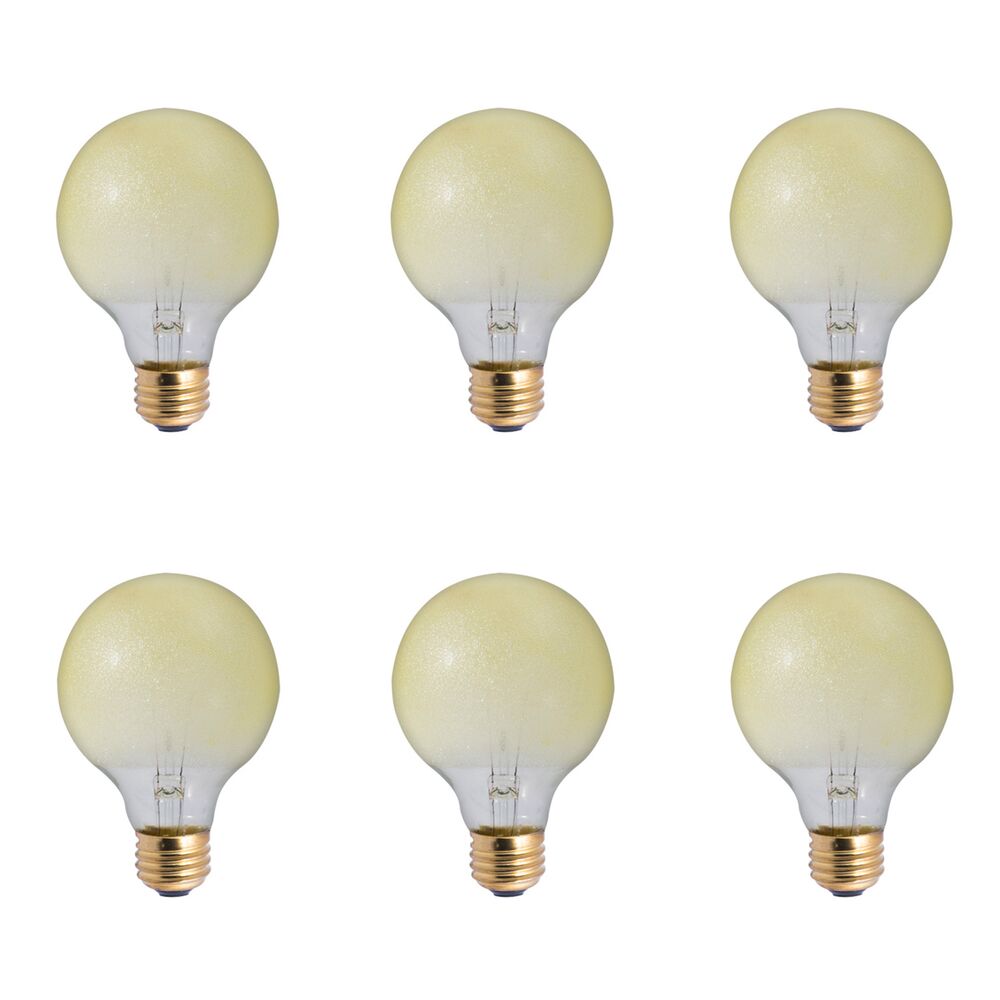 Bulbrite Pack of (6) 40 Watt Dimmable Amber Ice Finish G25 Medium (E26) Incandescent Bulb