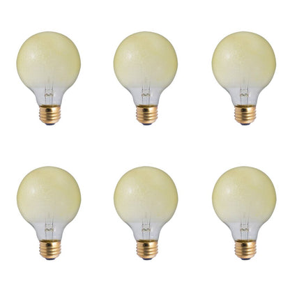 Bulbrite Pack of (6) 40 Watt Dimmable Amber Ice Finish G25 Medium (E26) Incandescent Bulb