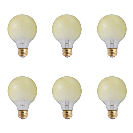 Bulbrite Pack of (6) 40 Watt Dimmable Amber Ice Finish G25 Medium (E26) Incandescent Bulb