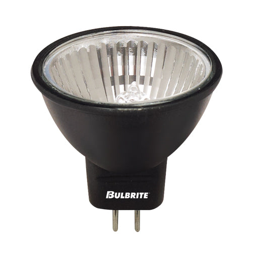 Bulbrite FTD/BLK 20 Watt Dimmable Halogen MR11 Bulb, Bi-Pin GU4 Base, Black