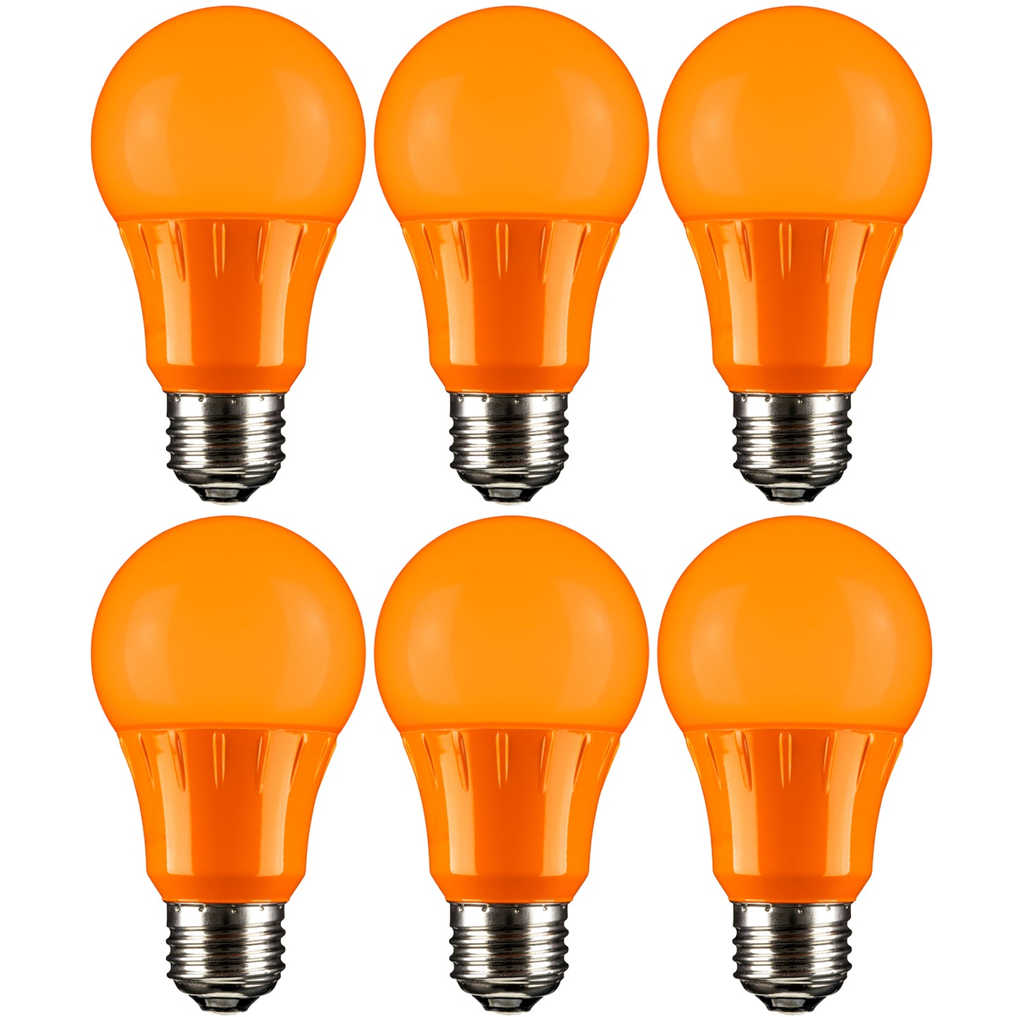 SUNLITE A19/3W/O/LED/6PK LED Colored A19 3W Light Bulbs with Medium (E26) Base (6 Pack), Orange