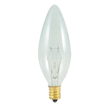 Bulbrite 60CTC/HV 60 Watt High Voltage Incandescent B10 Torpedo Chandelier Bulb, Candelabra Base, Clear