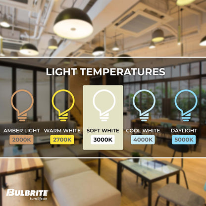 Bulbrite Pack of (6) 10 Watt Dimmable Flood PAR30SN Medium (E26) LED Bulb - 800 Lumens, 3000K, and 80 CRI