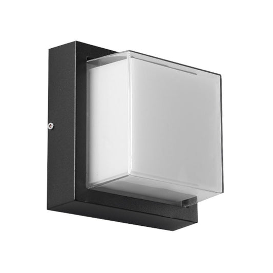 Sunlite 85110 LED Square Modern Outdoor Light Fixture, 12 Watts, 850 Lumens, Color Tunable 30K/40K/50K, 90 CRI, ETL Listed, Black, For Entryway, Garage and Porches