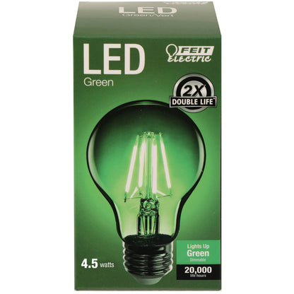 A19 Clear Glass Green LED Bulb