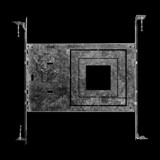 Luxrite 3 Sizes Square New Construction Mounting Plate, Galvanized Steel Finish, Pack of 5 (LR41005)