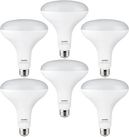 Sunlite 81332 LED BR40 Recessed Light Bulb, 13 Watt (75W Equivalent), 1100 Lumens, Medium Base (E26), Dimmable, Flood-Light, UL Listed, 3000K - Warm White, Pack of 6