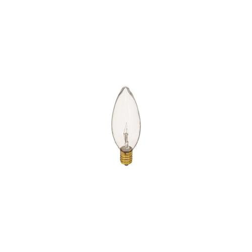 Bulbrite 25CTC/E14 25 Watt Incandescent B10 Torpedo Chandelier Bulb , European Base, Clear