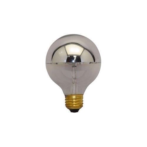 Bulbrite 60G25HM 60 Watt Dimmable Incandescent Half Chrome G25 Globe Bulb, Medium Base