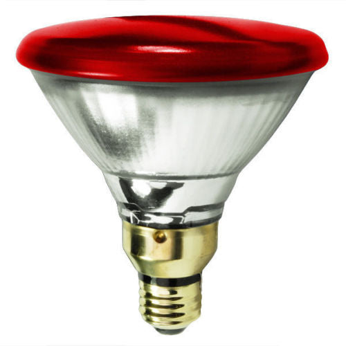 GE 13472 - 85 Watt - PAR38 - Red Reflector Flood - 120 Volt - Medium Skirted Base - 2,500 Life Hours - Incandescent Light Bulb