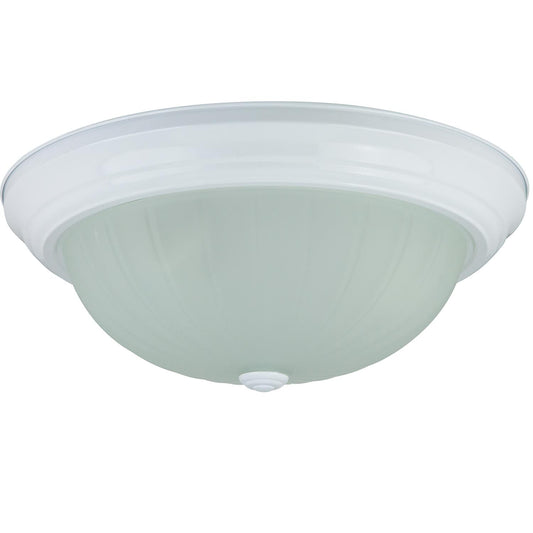 Sunlite 15" Decorative Dome Ceiling Fixture, Smooth White Finish, Frosted Glass