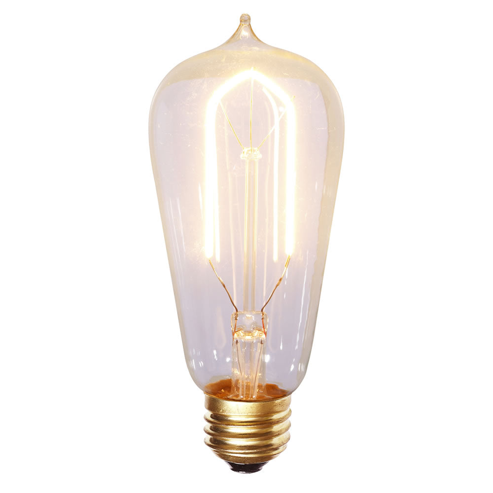 Vickerman ST58 Warm White Filament LED Bulb 1/BOX, E26 Brass Base, Dimmable, 120V, 3.5W 2200K - 2 Pack