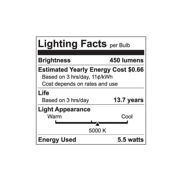 Luxrite LED PAR16 5.5W Bulb, 5000K - Bright White, 450 Lumens, 80 CRI, White Finish, Dimmable, Pack of 6 (LR21403)