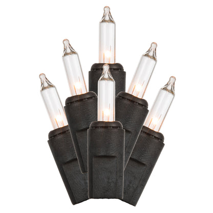 Vickerman 50 Clear Dura-lit Mini Light on Black Wire, 37' Christmas Light Strand- 2 Pack