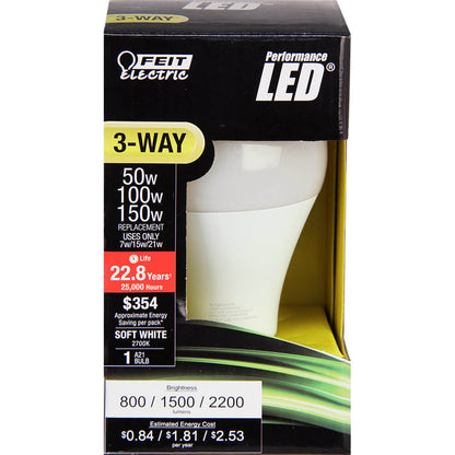 800 / 1500 / 2200 Lumen 2700K 3-Way Non-Dimmable LED